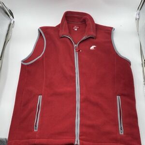 Alabama Crimson Tide Tuskwear Fleece Vest Mens Size Large Zip Pockets Red Gray